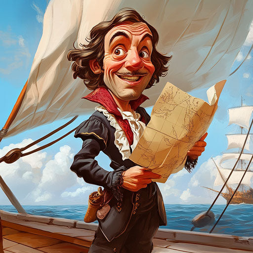 The caricature of Christopher Columbus