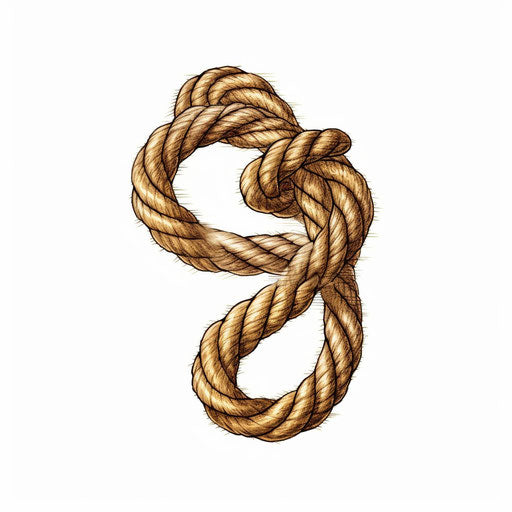 Minimalist rope clipart on white background