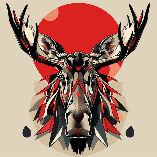 Modern flat tattoo sketch of a moose