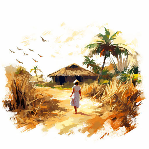 Bayanihan clipart in the style of Impressionistic Art, on a white background