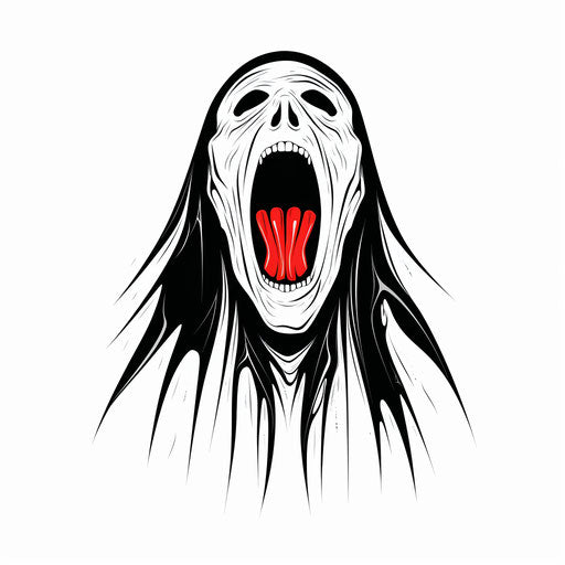 Minimalist style scream clipart on white background