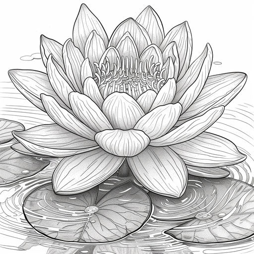 A close-up of a lotus flower with detailed petals and water ripples