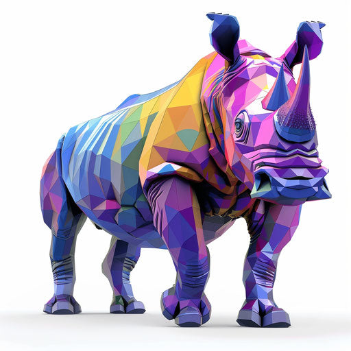 Realistic rhino clipart on flat white background