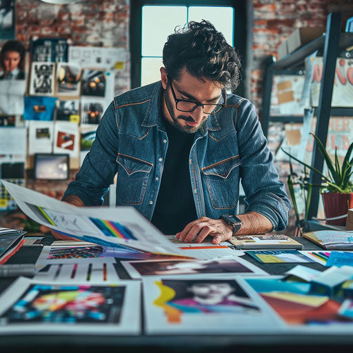 Creative director intensively finalizing a campaign