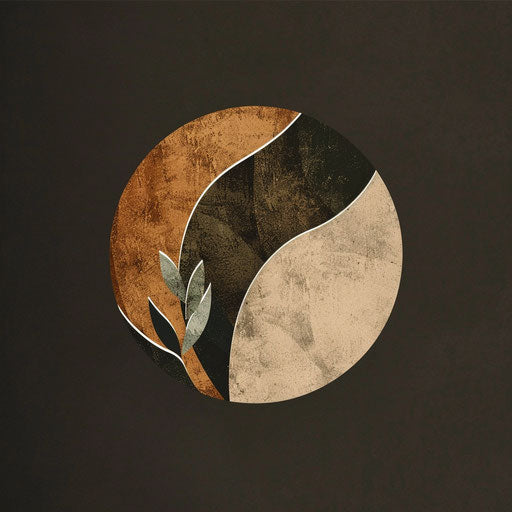 Organic logo design with natural texture background, earthy hues