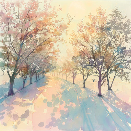 Apple orchard at sunrise