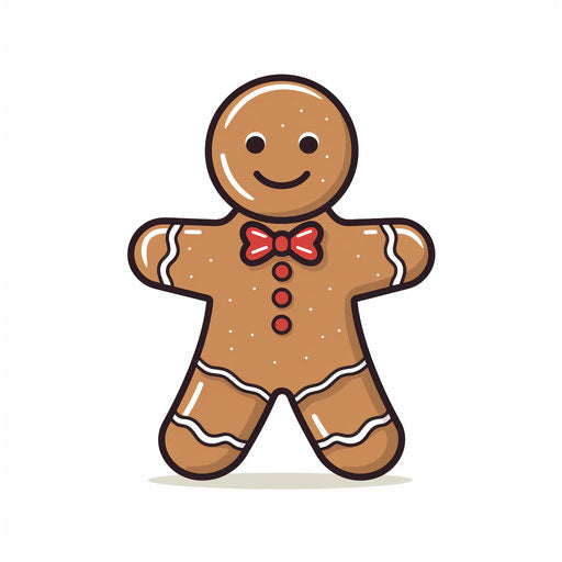 Gingerbread man in Minimalist style, on a white background