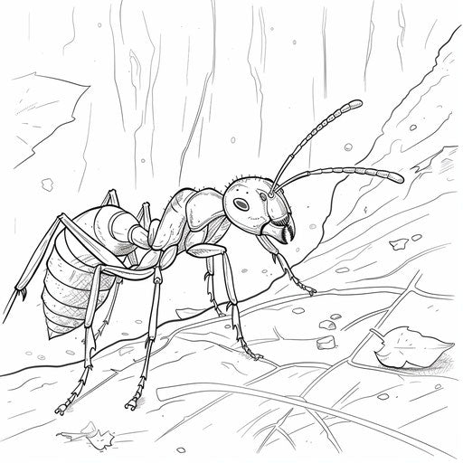 Worker ant carrying a leaf to the colony