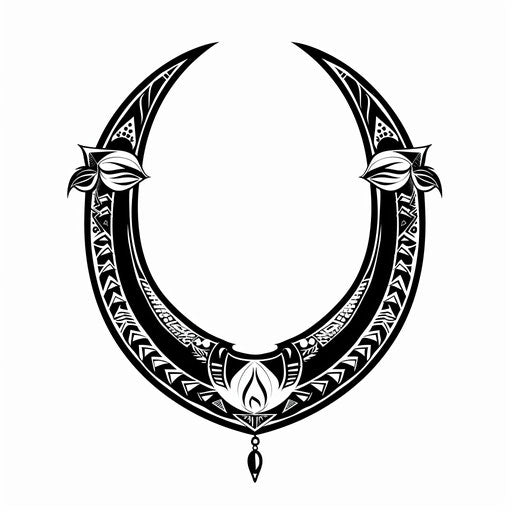 Minimalist sketch of a horseshoe with geometric patterns