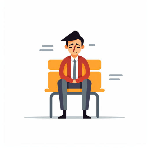 Bored clipart in minimalist style, on white background