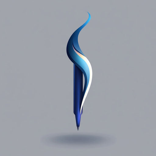 Stylized graphic pen with gradient and modern typography