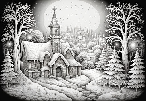 The Christmas village coloring book