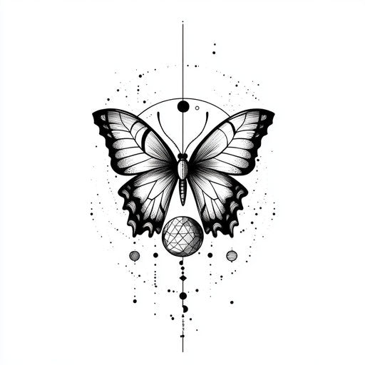 Geometric butterfly arm tattoo: elegant women's design