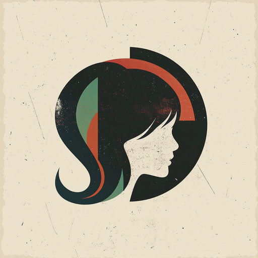 Retro logo design with vintage fonts and muted colors against an off-white background