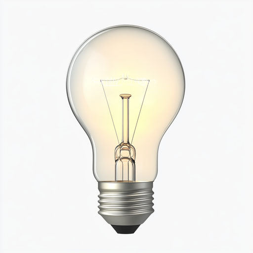 Realistic illustration of a light bulb (idea), high resolution, isolated