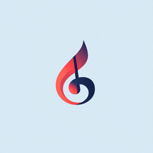Professional music logo with a unique abstract musical note