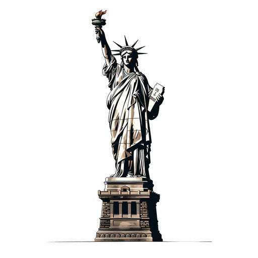 Statue of Liberty illustration in the style of Chiaroscuro Art