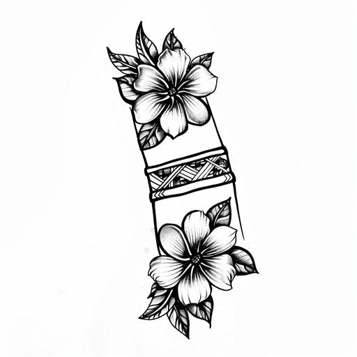 Wrist band with delicate floral patterns