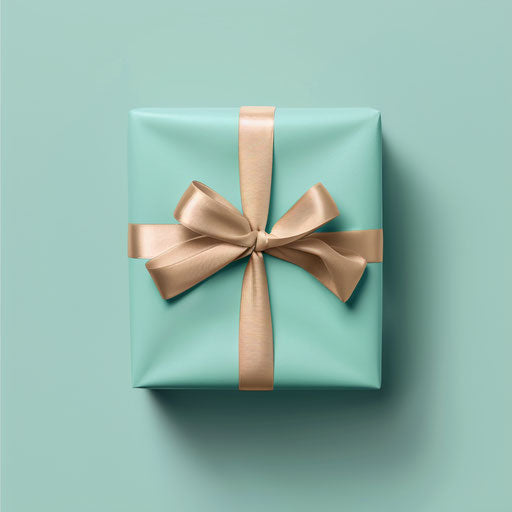 Realistic Christmas gift clipart on serene aqua background