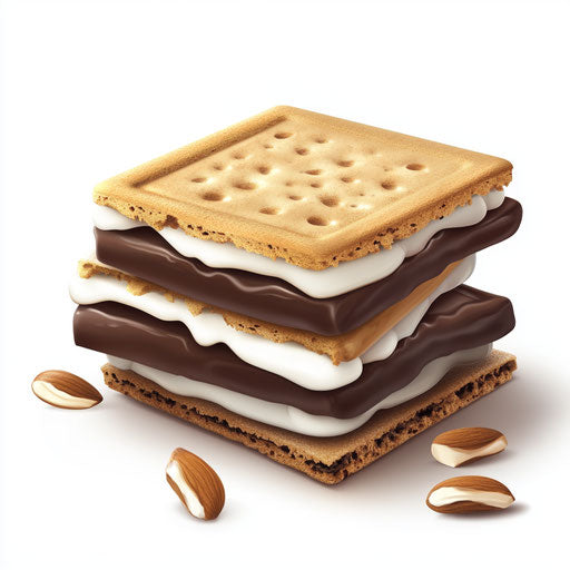 3D smores in photo realistic style on flat white background, isolated clipart