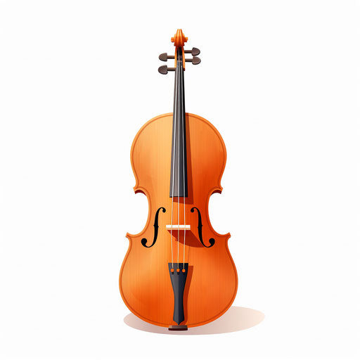 Cello clipart in Minimalist style, on white background