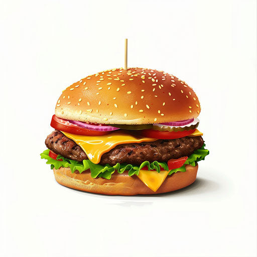 Realistic fast food clipart on flat white background