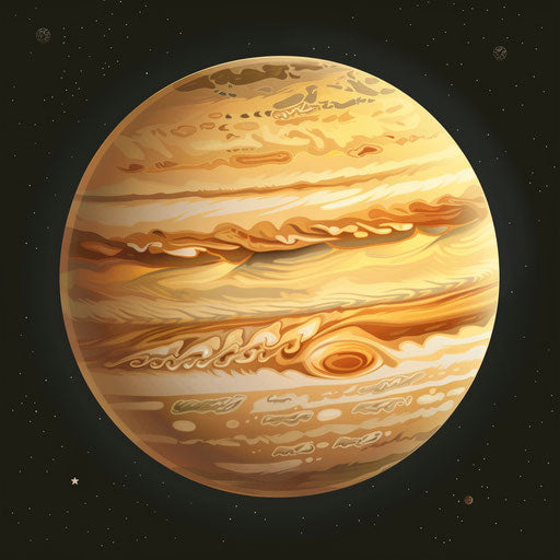 Realistic Jupiter Clipart with Flat Random Background