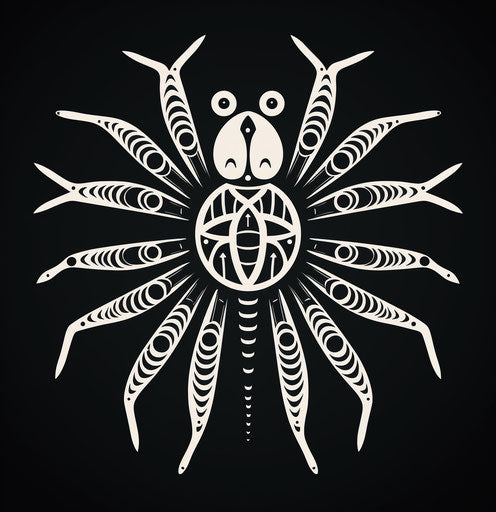 Tribal style spider with tribal lines