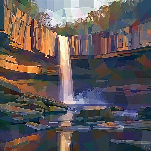 Noccalula Falls, Alabama, geometric modern art style