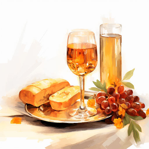 Communion clipart in the style of Impressionistic Art, on a white background