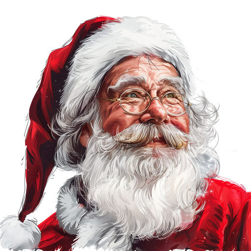 Santa Claus clipart with a flat random background