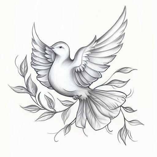 Sketch of a dove representing the Holy Spirit
