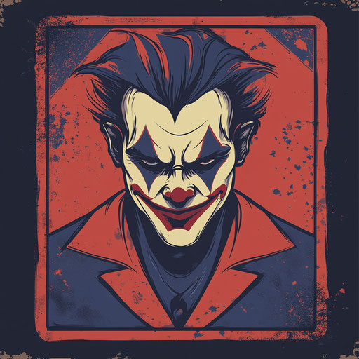 Minimalist joker card with subtle shading