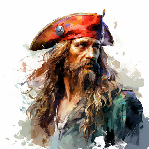 Pirate clipart in the style of Impressionist Art