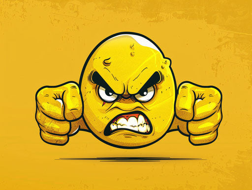 Angry yellow emoji pointing finger