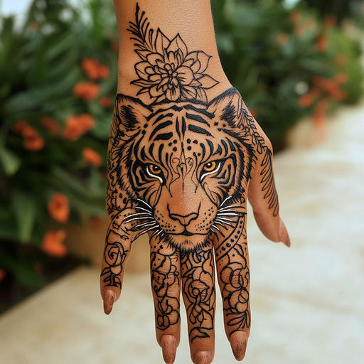 Vibrant Henna Hand Tattoo Tattoo Design Pack