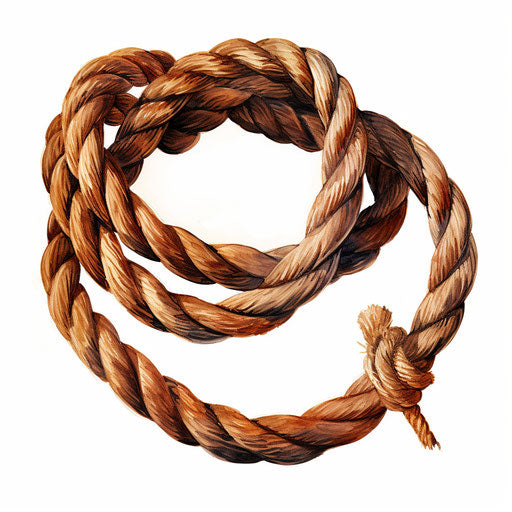 Rope clipart in the style of Oil painting, on a white background
