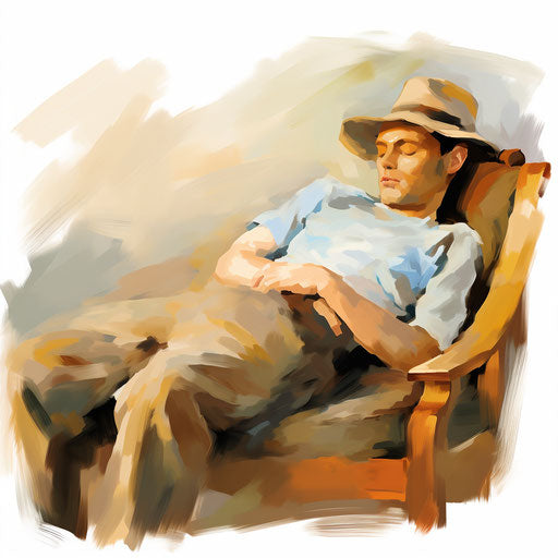 Nap illustration in the style of Impressionistic Art