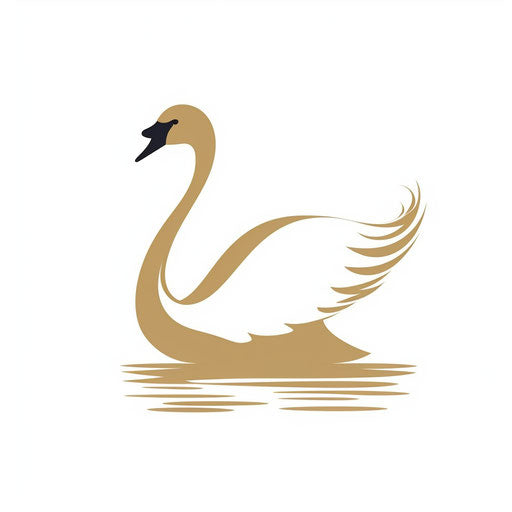 Minimalist style swan illustration on white background