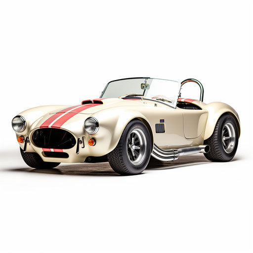 Shelby Cobra AC car on white background Champagne color