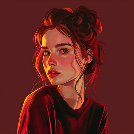 Realistic youth clipart on rich burgundy background