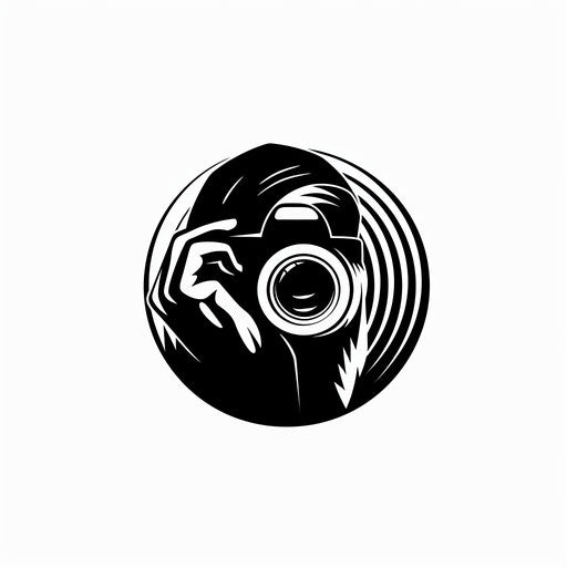 Bold photography logo with high contrast black and white design