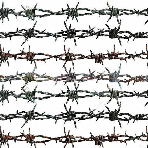 Realistic barbed wire clipart with detailed white background