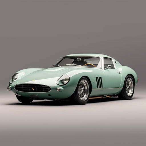 Classic seafoam green sports car
