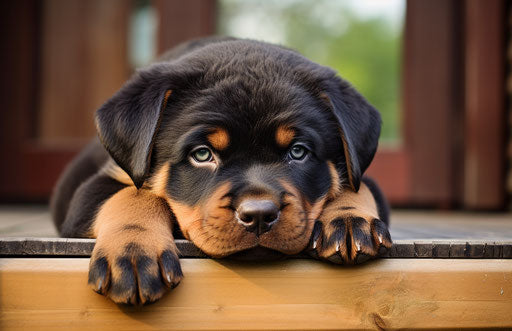 Rottweiler puppies and cats images, somber style, macro lens, emotive expression