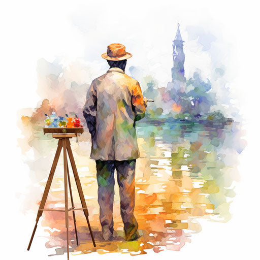 Educational Impressionistic Art on white background