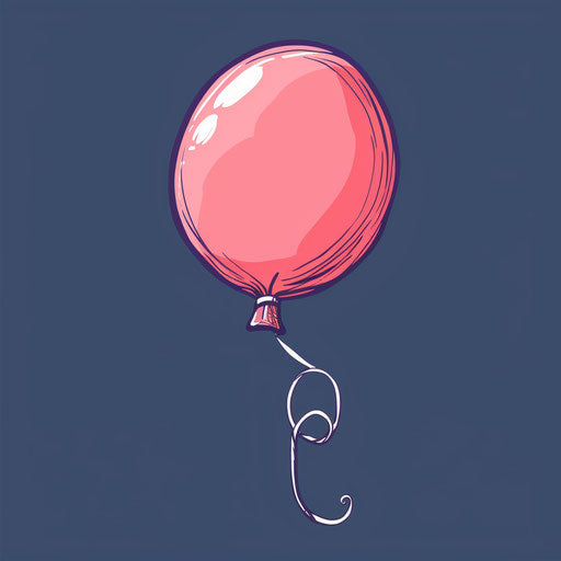 Pink balloon tied with white ribbon