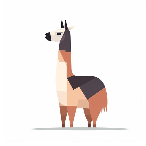Minimalist llama illustration on white background
