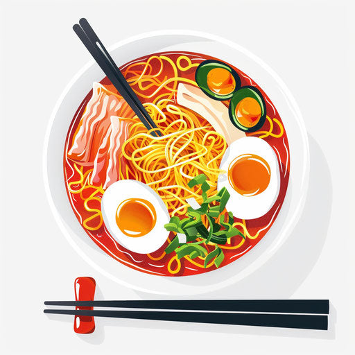Photorealistic ramen clipart on flat white background