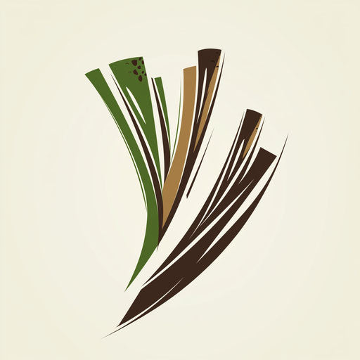 Inspiring cricket logo with abstract stumps and bat design, elegant and bold typography, in fresh green and dark brown, on flat light gray background.